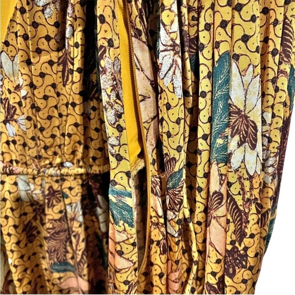 Ulla Johnson Noemi Maxi Dress sz: 0 XS Marigold Yellow Flowy Jersey Knit Floral - Picture 6 of 9